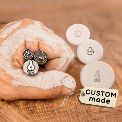 Clay stamps for pottery Custom pottery stamps for clay decorating Ceramic clay stamps Personalised clay signature Makers mark stamp pottery