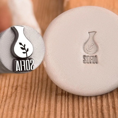 Clay stamps for pottery Custom pottery stamps for clay decorating Ceramic clay stamps Personalised clay signature Makers mark stamp pottery