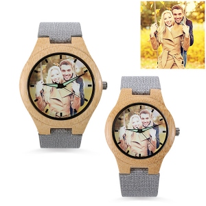 Custom-made Photo-Engraved Bamboo Wooden Watch